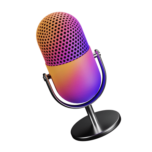 Mic, microphone, record 3D illustration