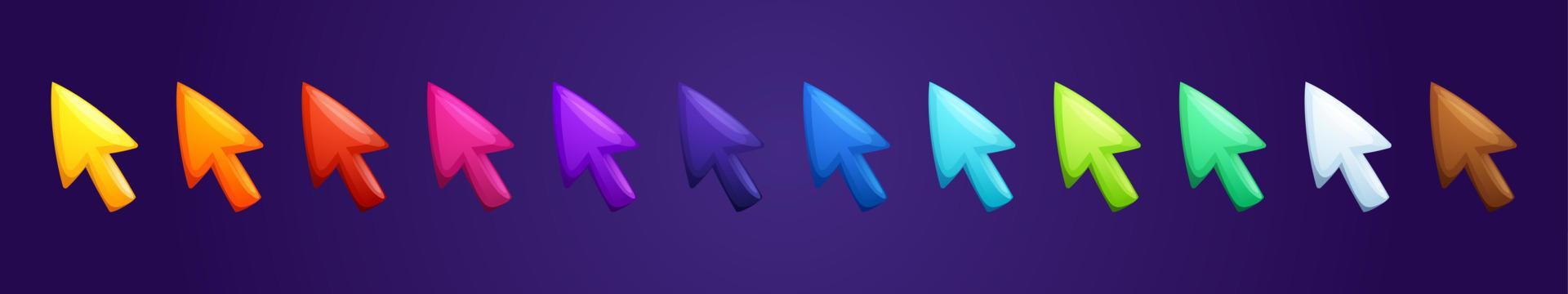 Colorful arrows, mouse cursors for computer game Stock Free