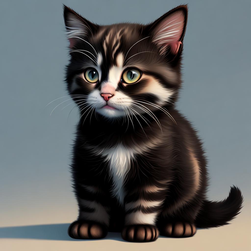 Baby cat Digital painting,Highly by @ai_generated