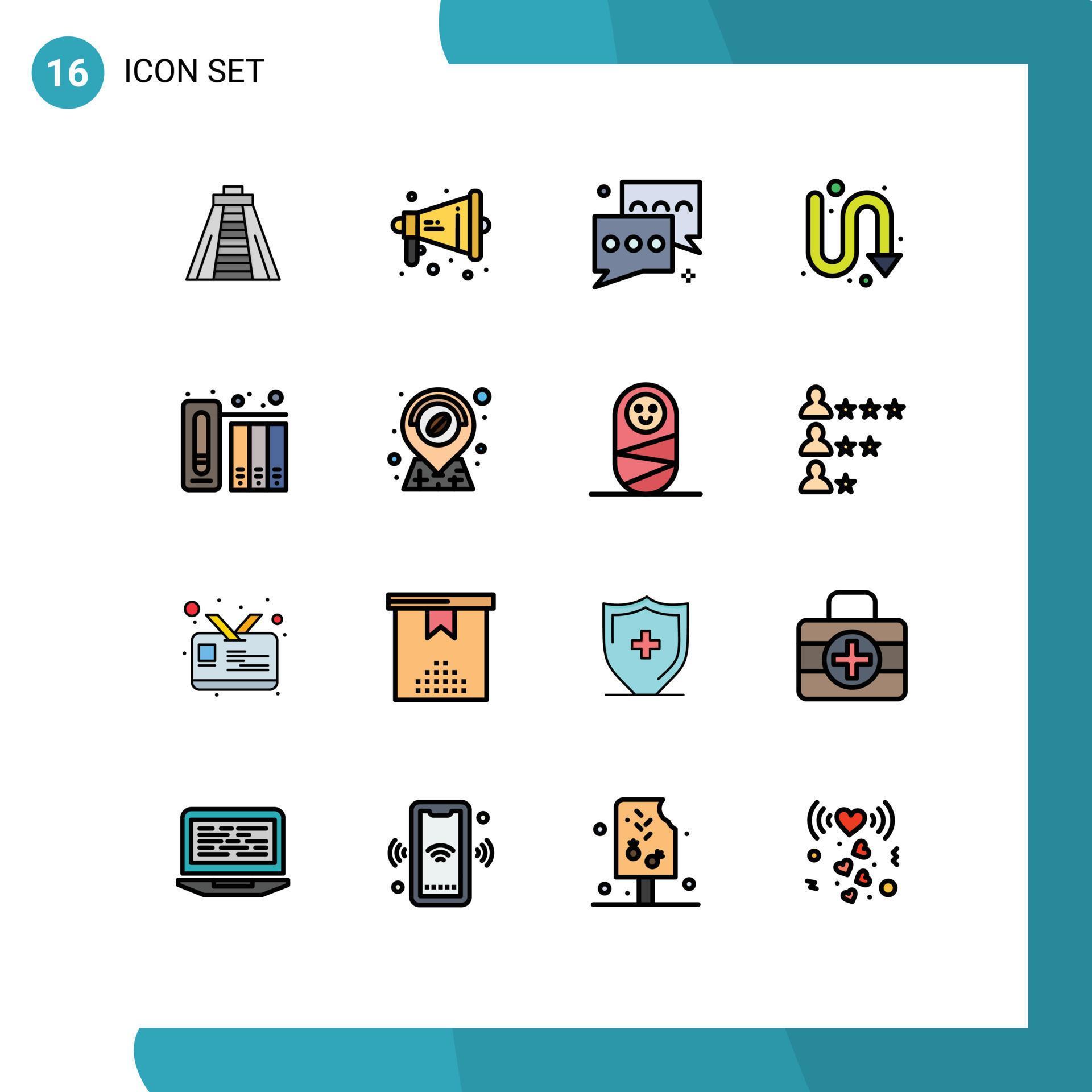 16 Creative Icons Modern Signs and Symbols of archive turning chat indicator arrows Editable Creative Vector Design Elements Stock Free