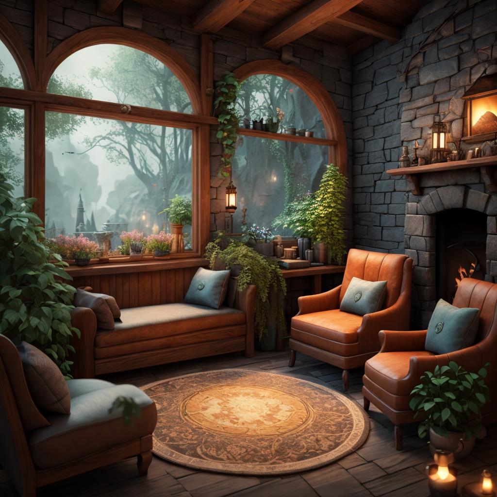 Witches small cozy lounge by @ai_generated