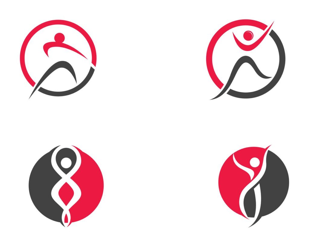 Health people logo and symbols template icons Stock Free