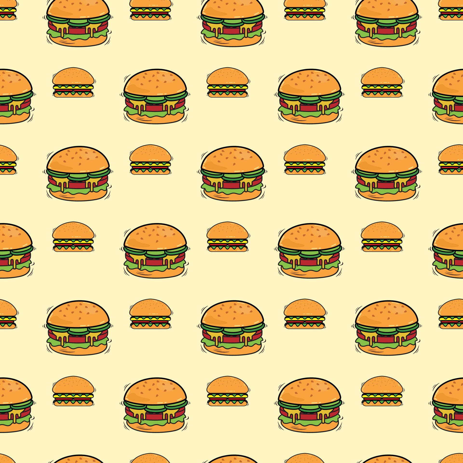 Burgers And Hot Dogs Seamless Pattern Design Free Vector