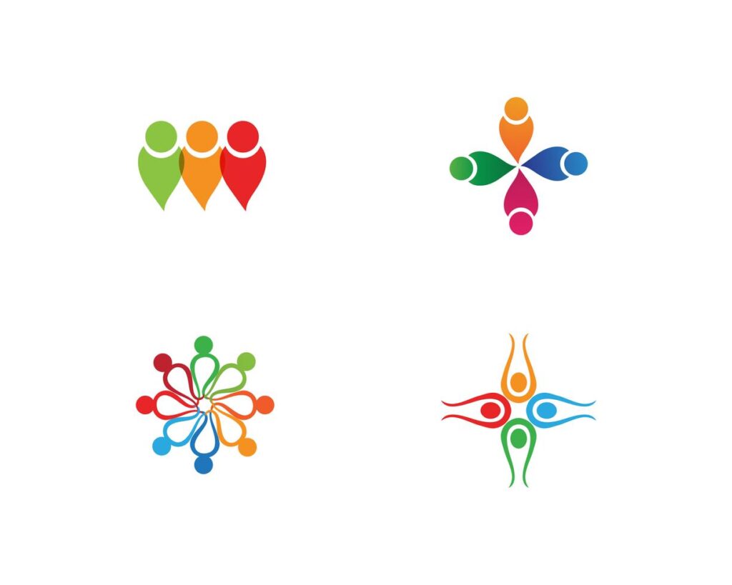 Community people care logo and symbols Stock Free