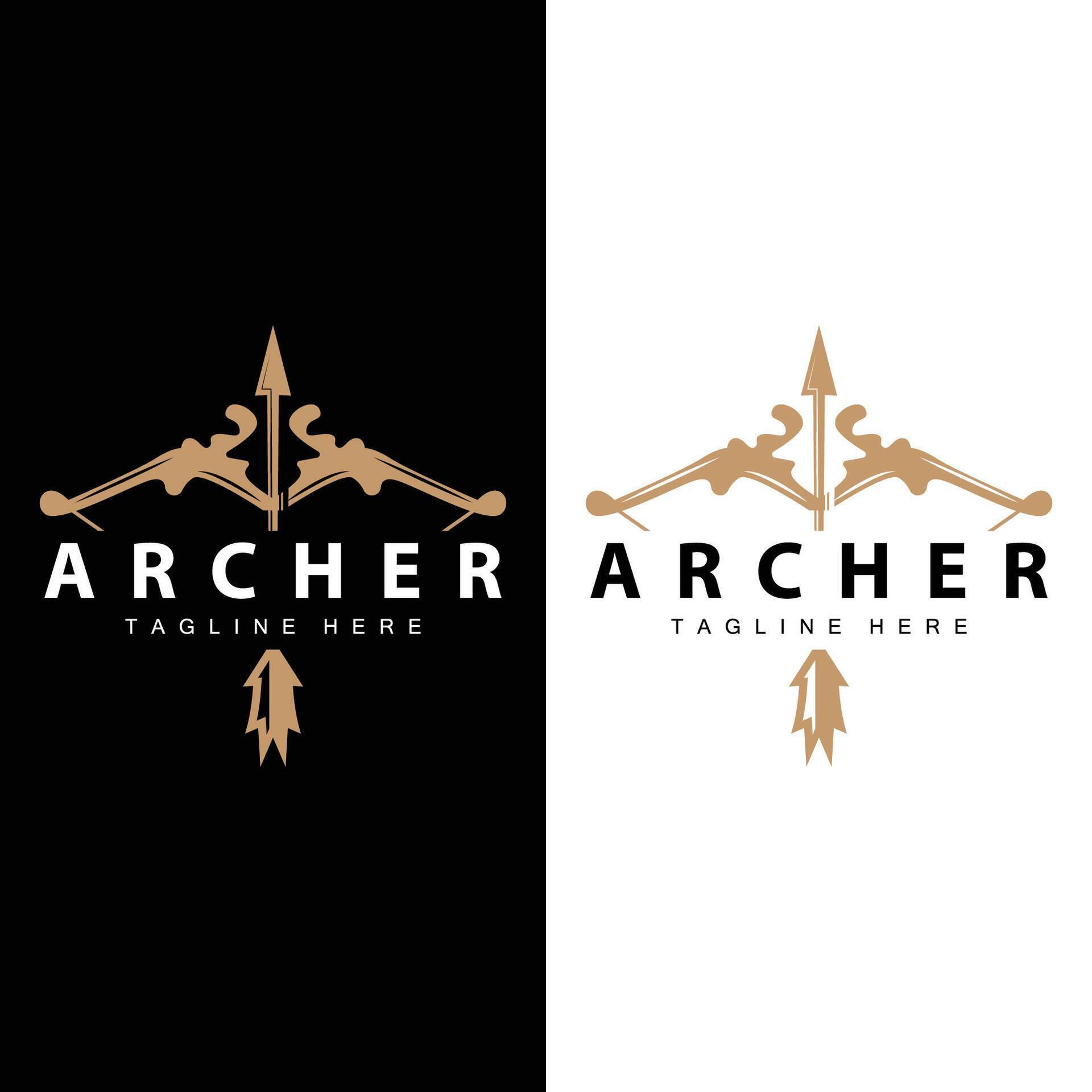 Archer logo vector vintage design old inspiration archer tool arrow template brand Stock Free