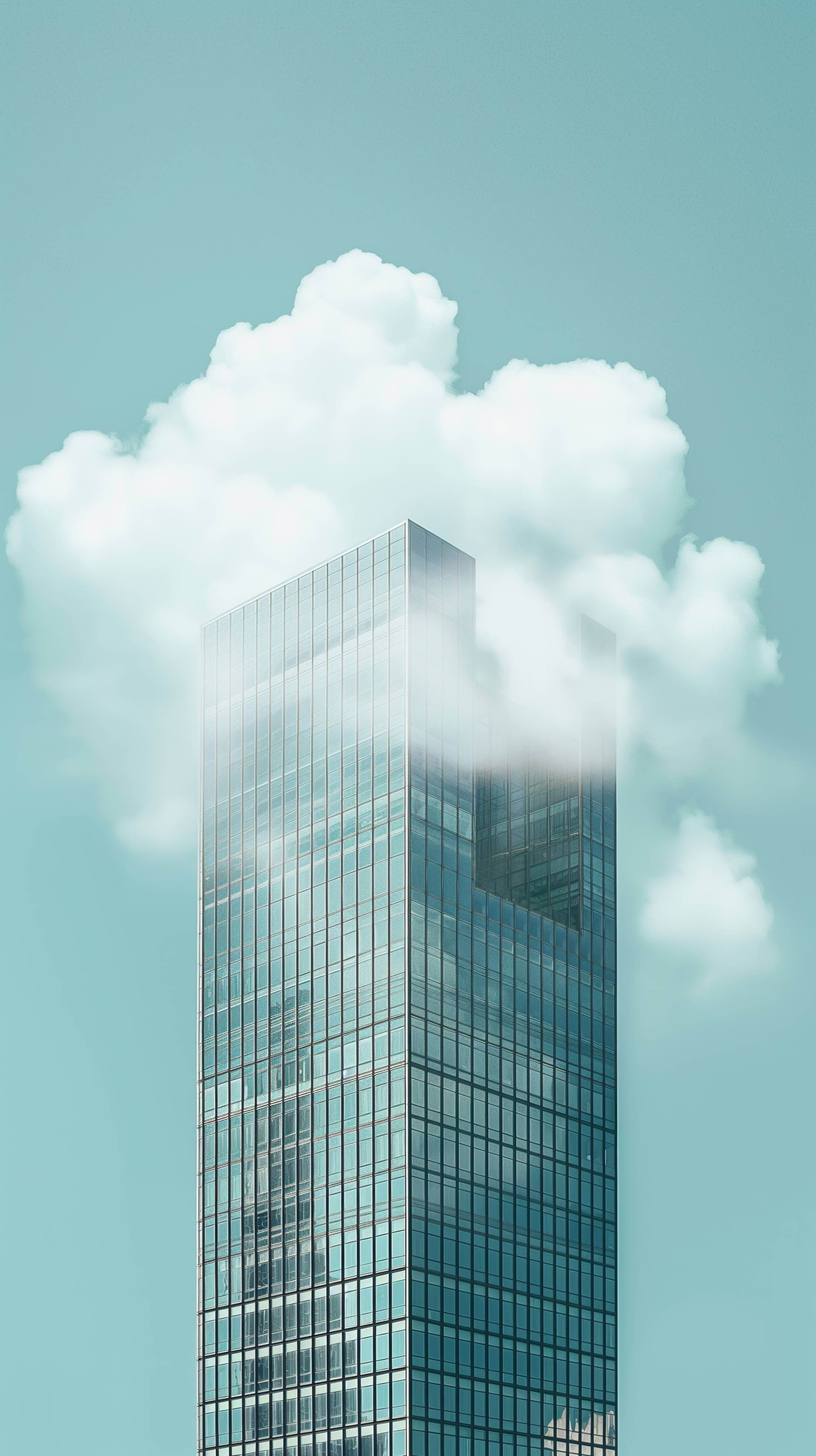 Skyscraper Top in the Clouds Stock Free