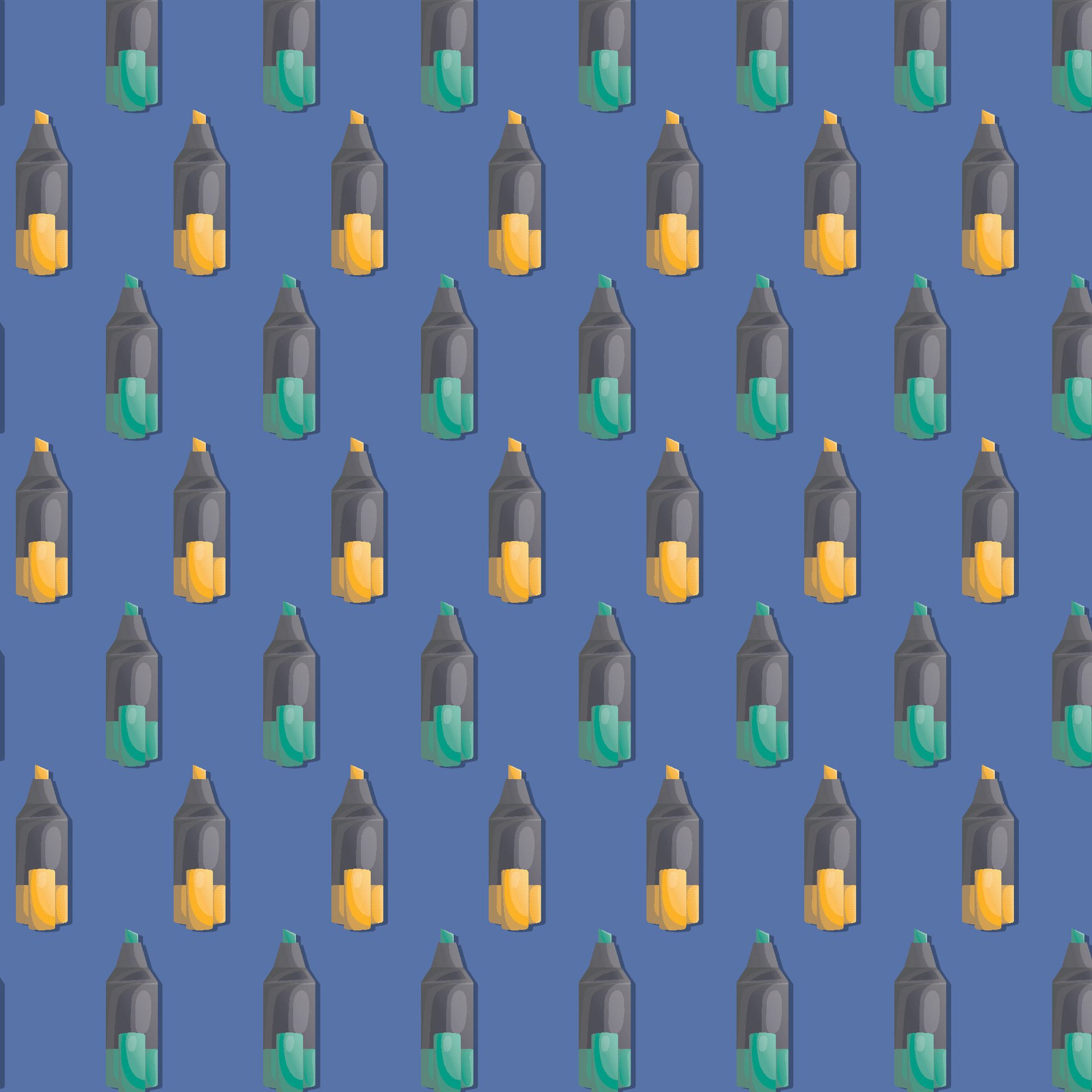 A pattern of markers is shown in various colors and sizes Free Vector