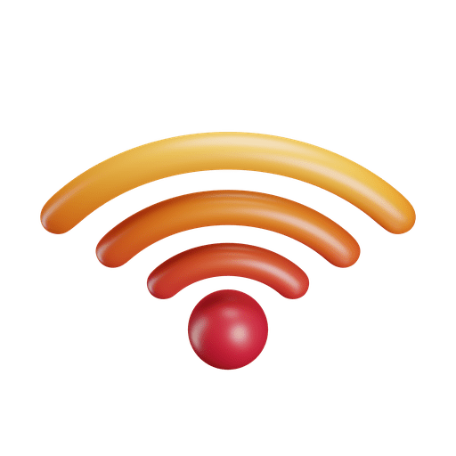 Wifi, internet, wireless 3D illustration