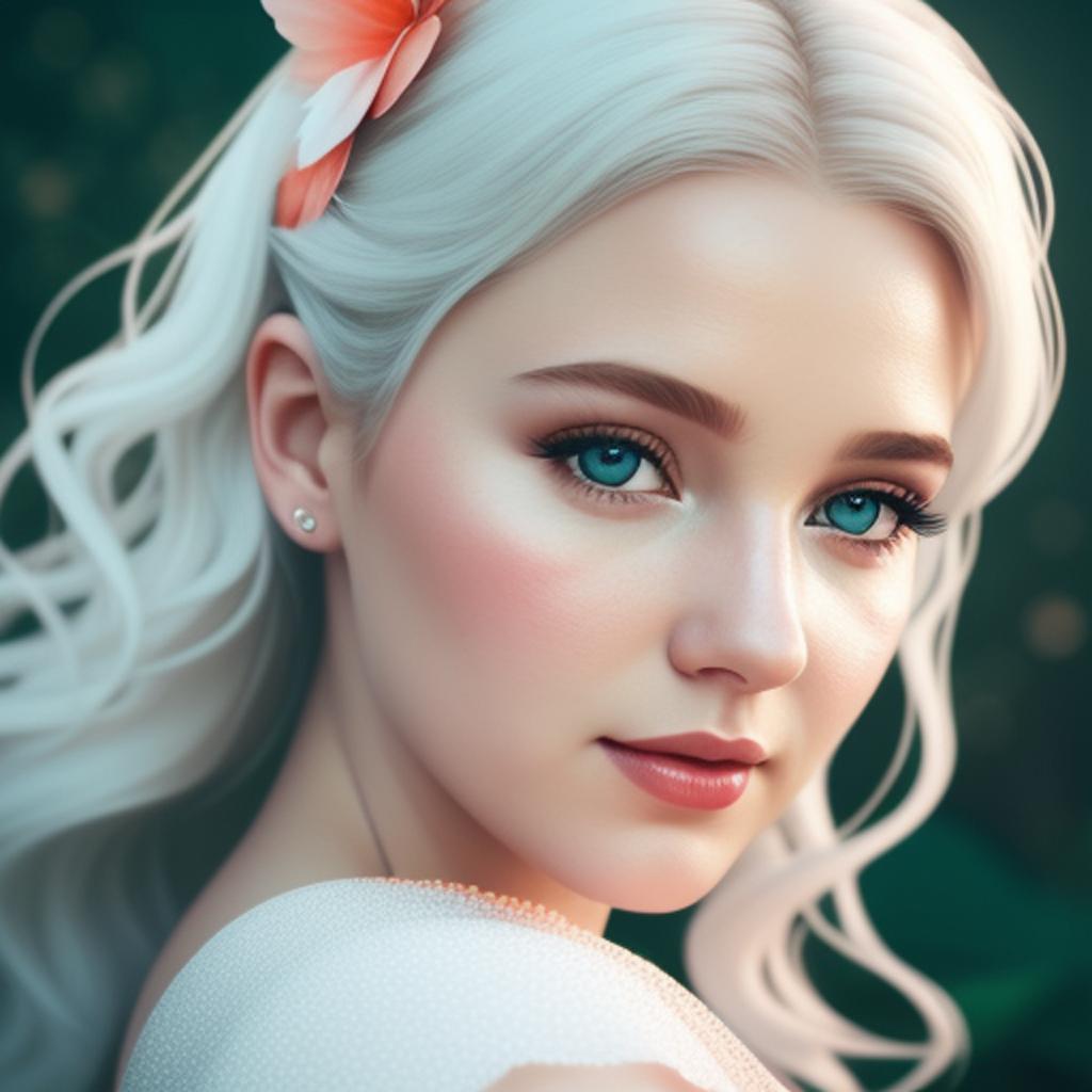 White and coral fairy by @ai_generated