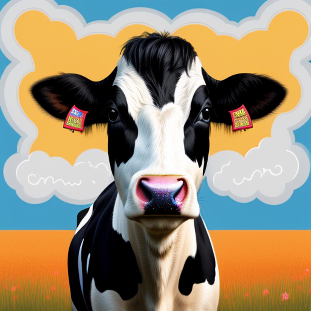 Bright cow pattern by by @ai_generated