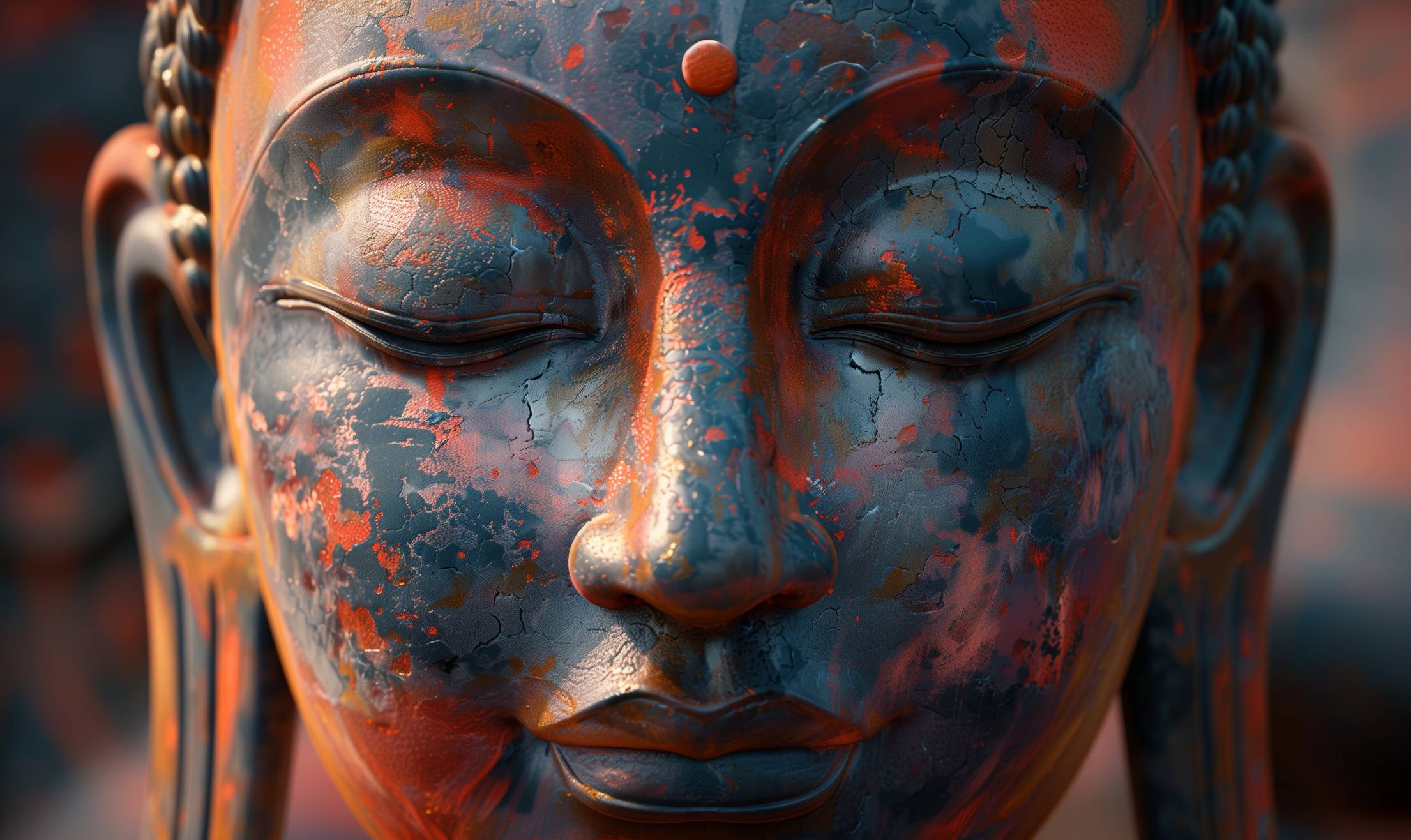 Close-Up Buddha Statue Portrait Stock Free