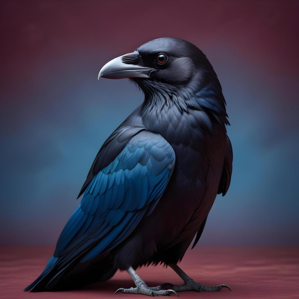 crow realistic plain background Stock Free