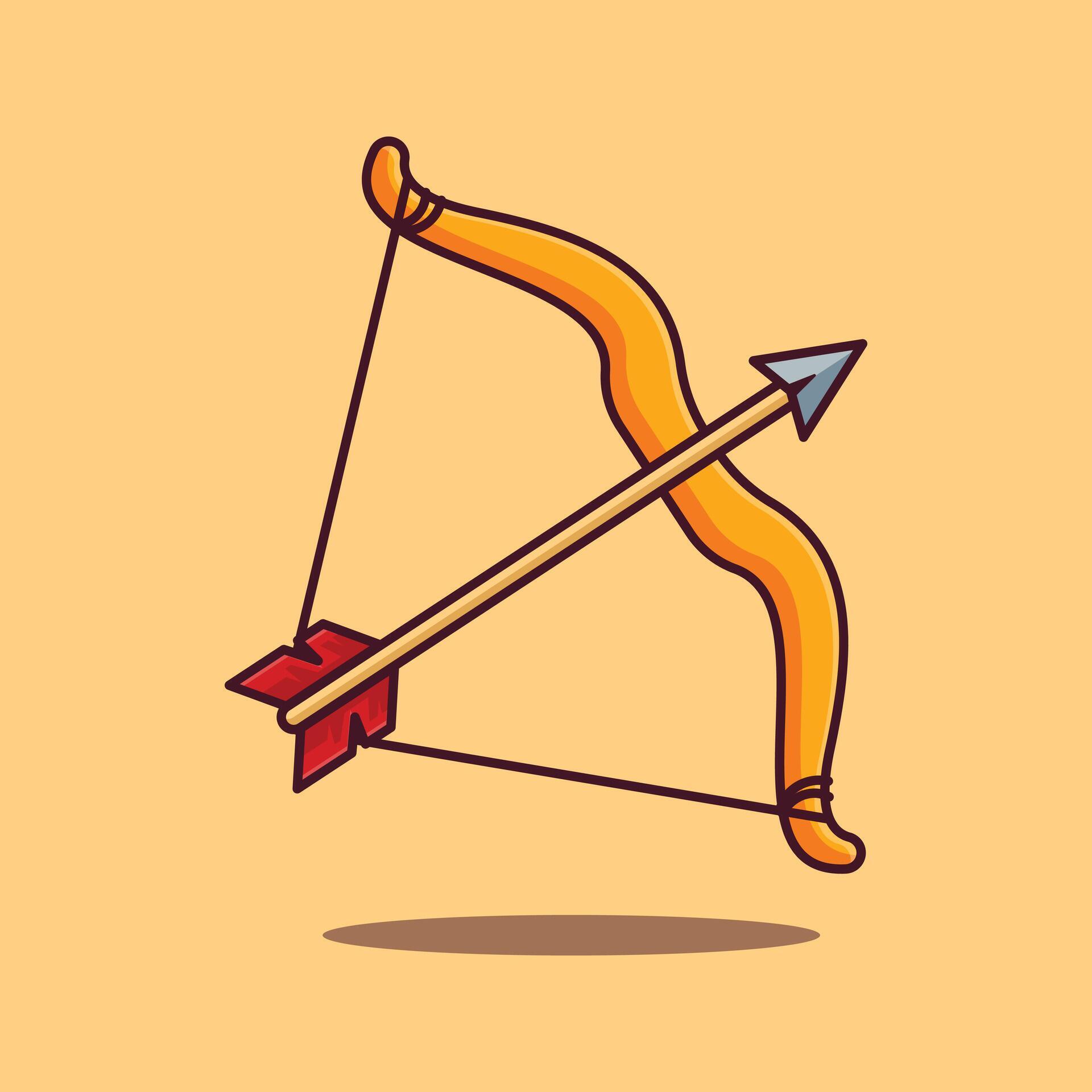 bow and arrow cartoon vector illustration. Stock Free