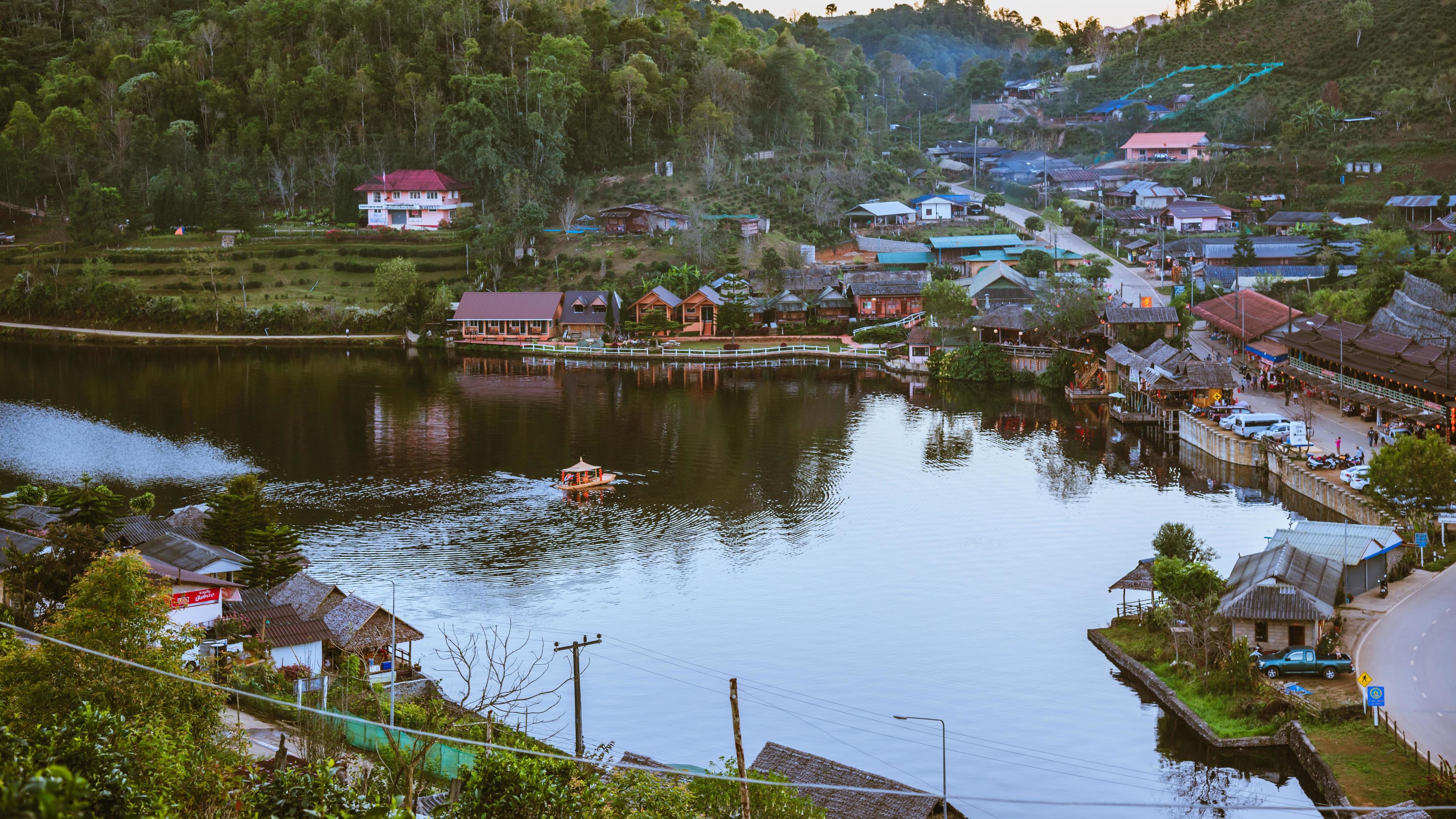 Nature tourism on the mountain Chinese village. at Ban Rak Thai village Mae Hong Son in Thailand, Travel relax. Stock Free