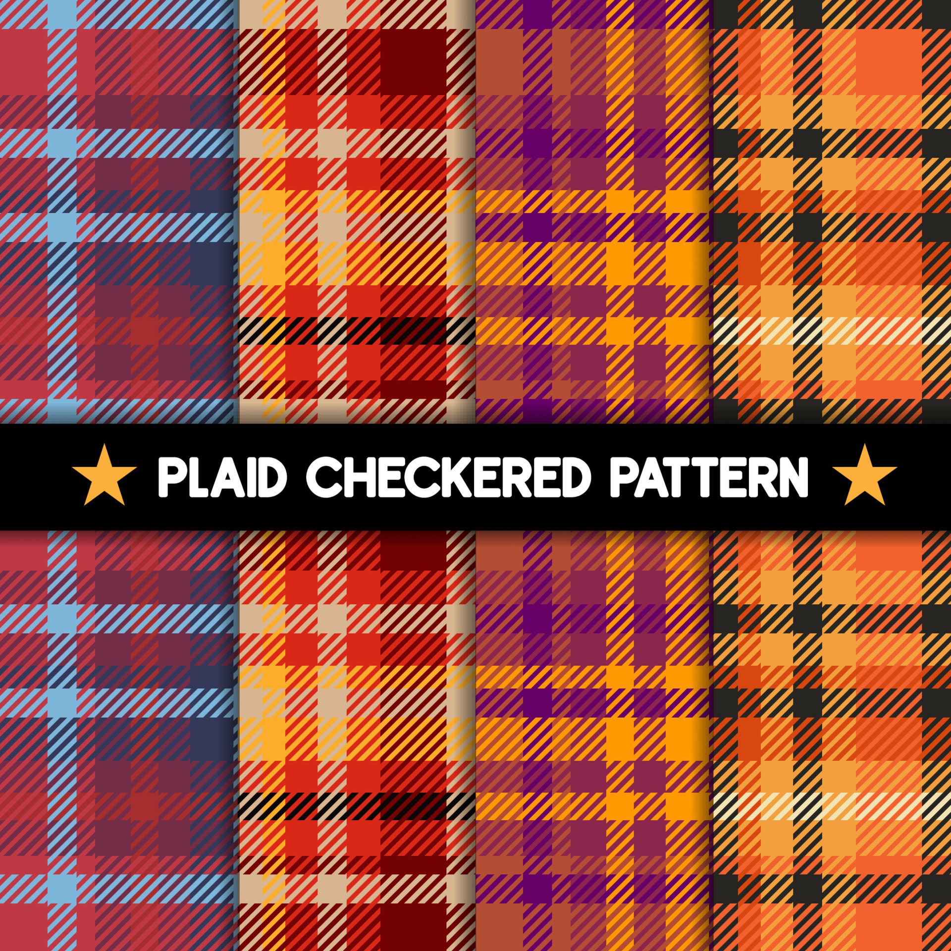 Plaid Checkered Fabric Pattern and seamless Theme Halloween collection for Fabric Textile Wallpaper Free Vector