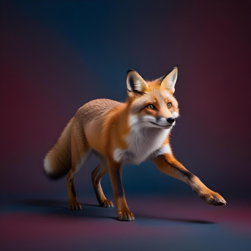 fox realistic plain background Stock Free