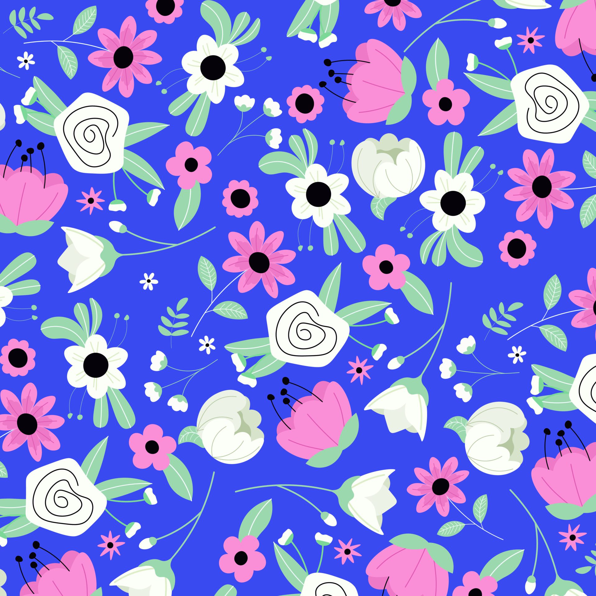 Abstract hand draw floral pattern background. Vector. Free Vector