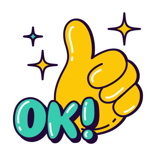 Ok, thumbs, up sticker