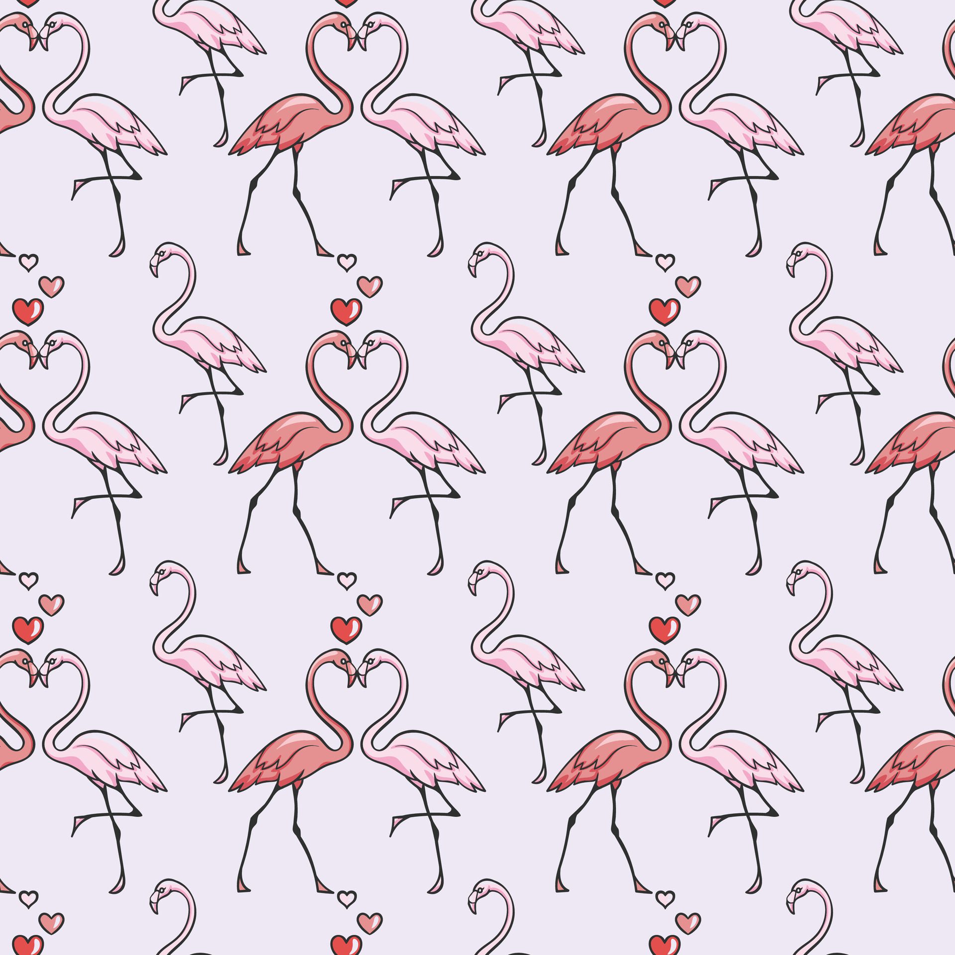 Flamingo Life Seamless Pattern Design Free Vector