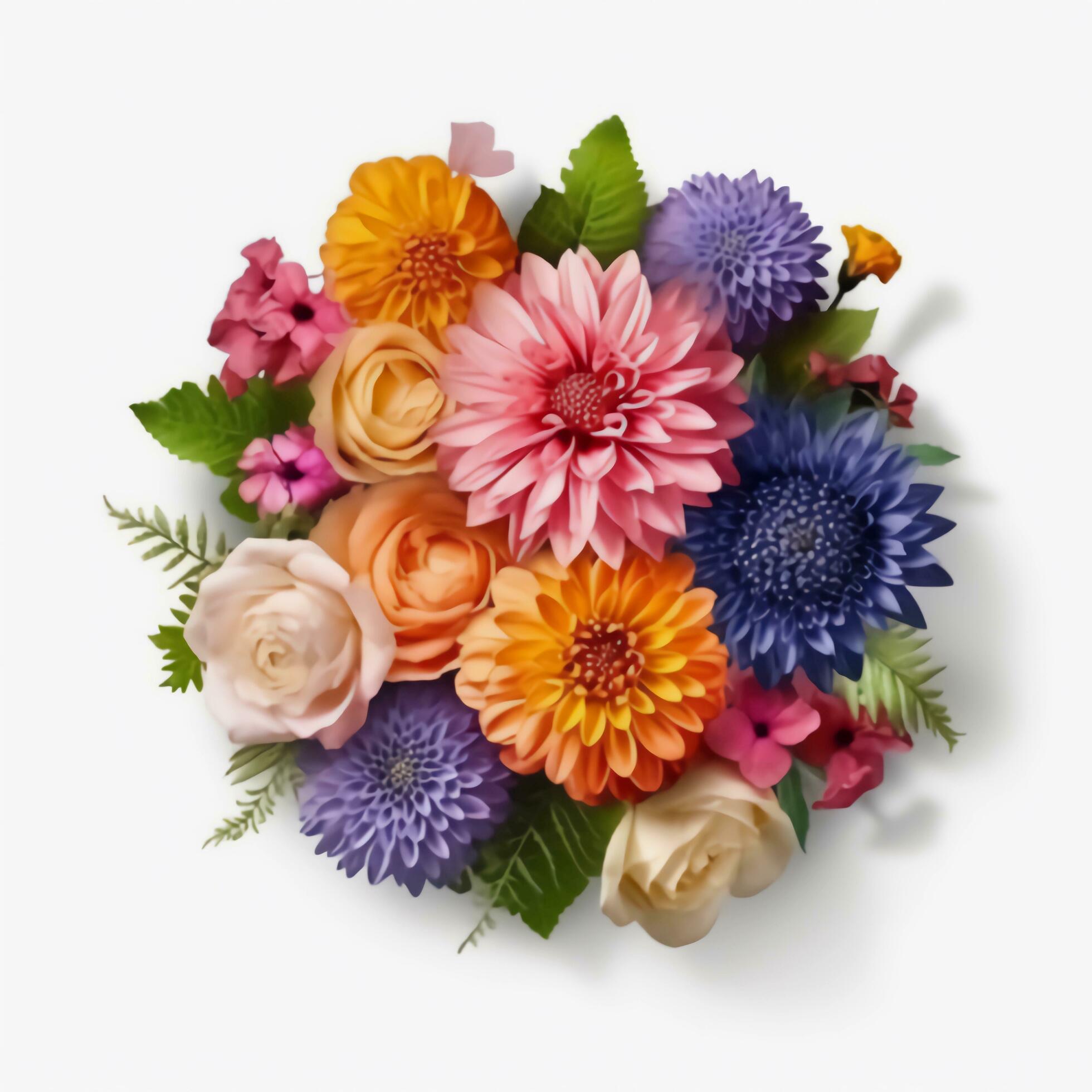 A colorful bouquet of flowers. AI Generated. Stock Free