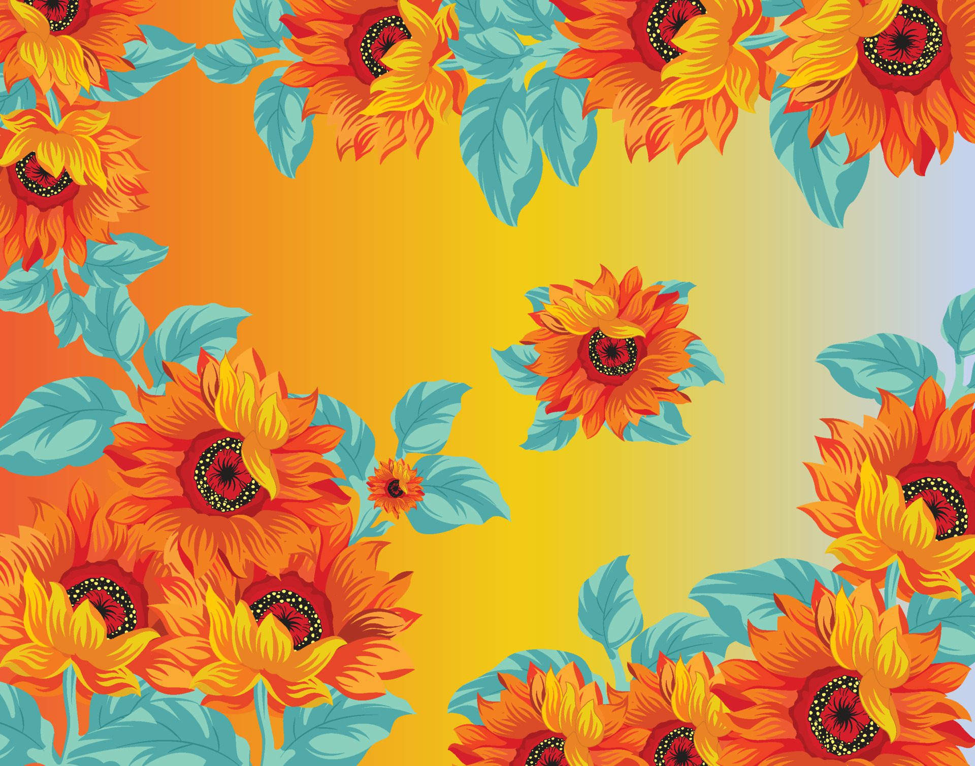 Daisy pattern colorful classical decor Free Vector