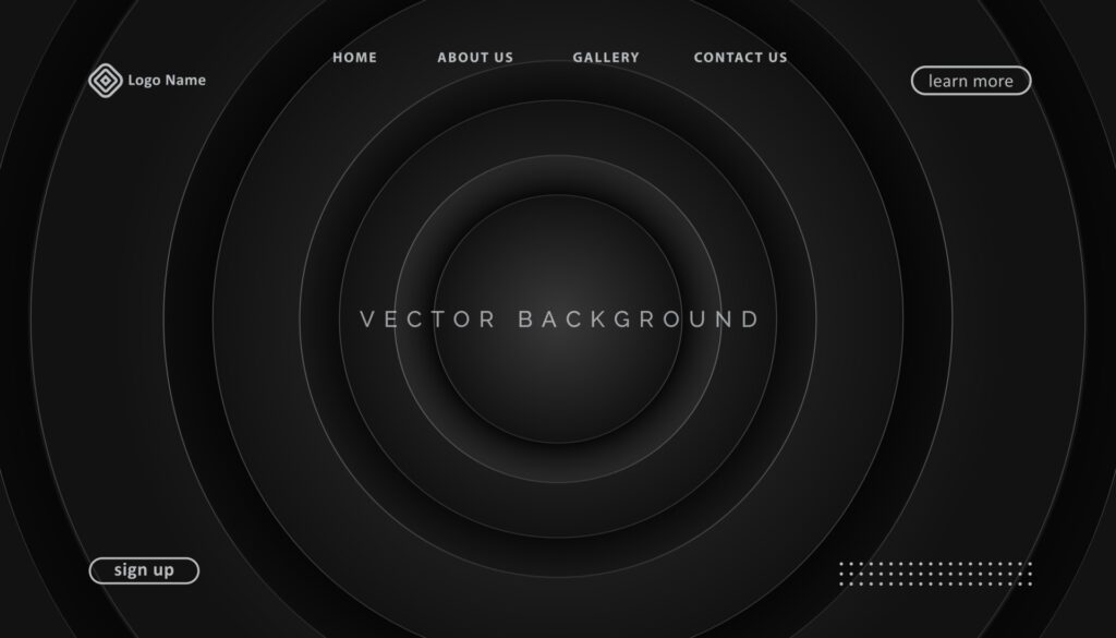 abstract modern circle black for landing page geometric design Free Vector