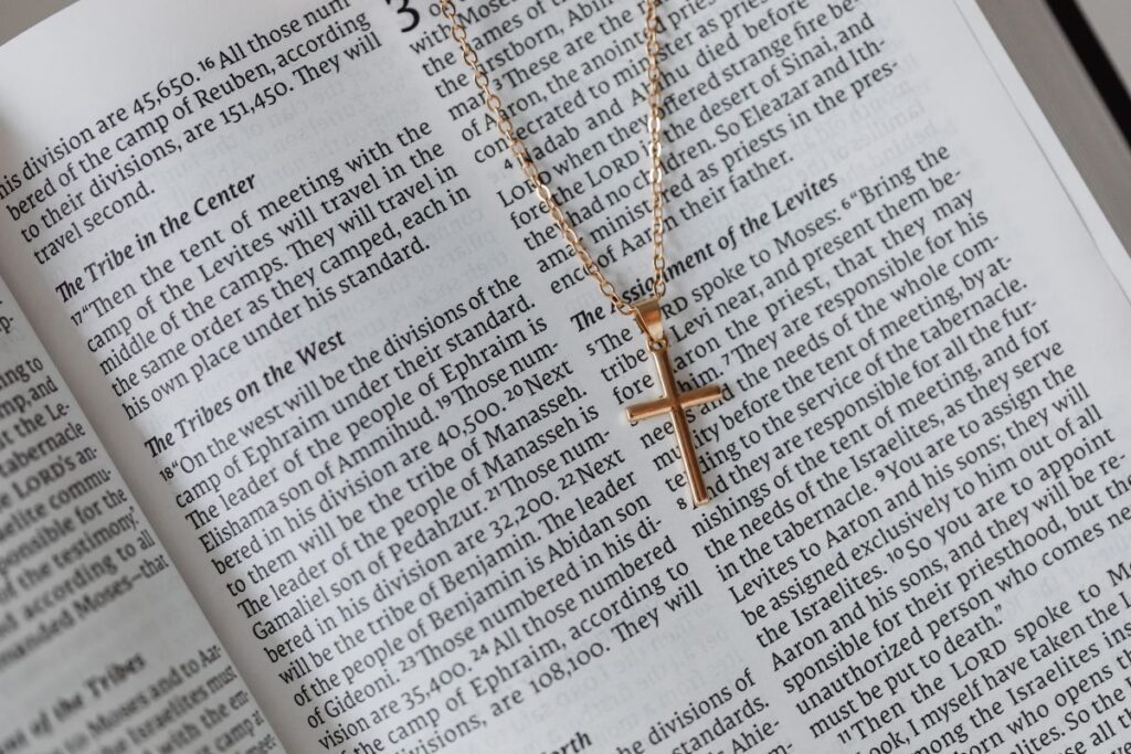 Bible – Christianity – Prayer – Catholic Church – Cross – Spirituality – Piety Stock Free