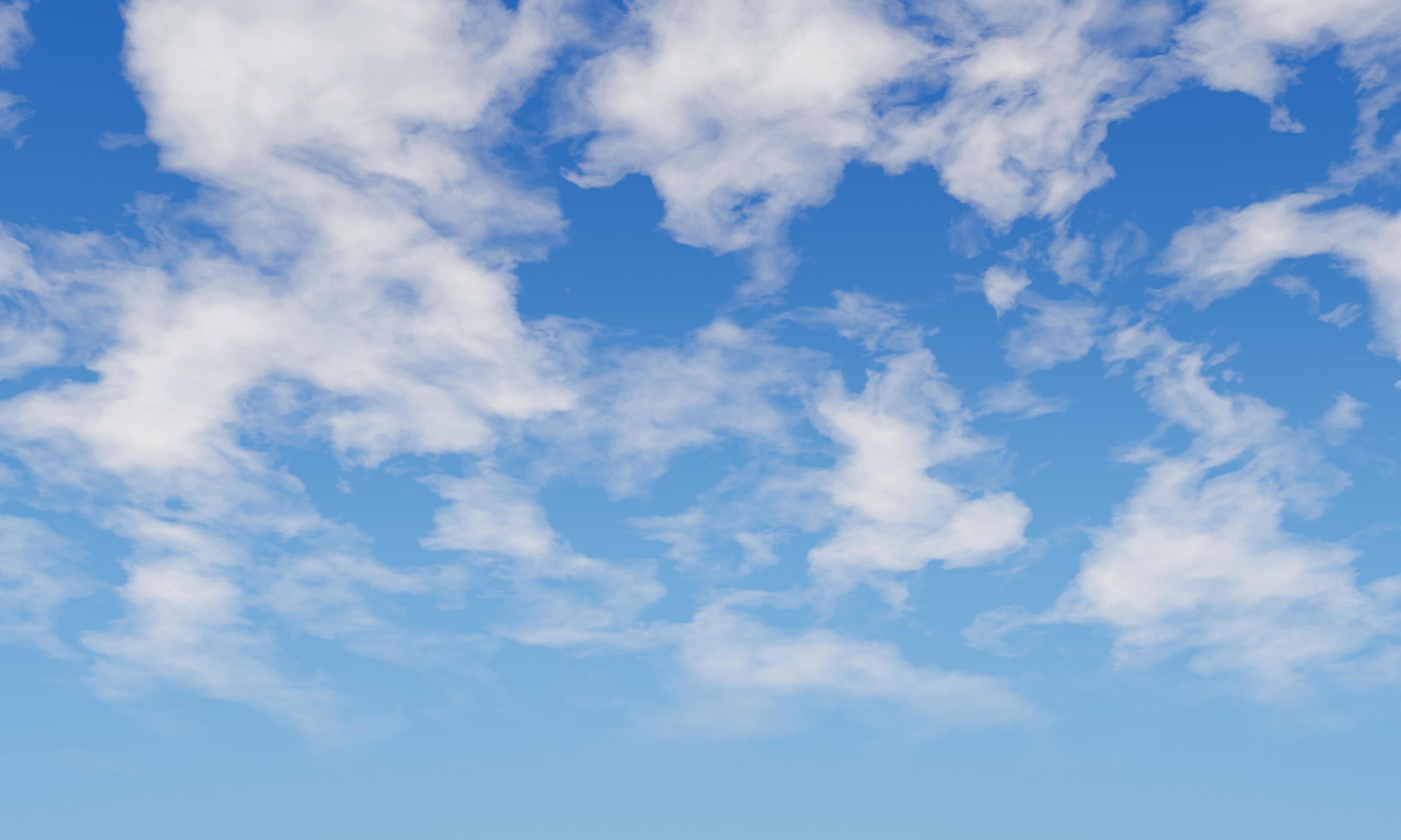 blue sky background with a tiny clouds. Sunshine clouds sky during morning background. Abstract blurred cyan gradient of peaceful nature. Stock Free