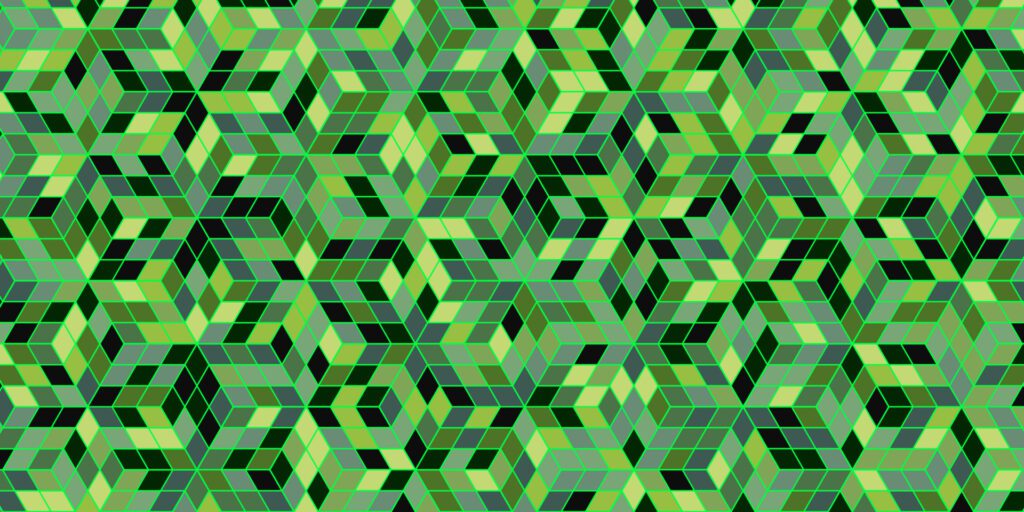 Geometric pattern technology green background Free Vector