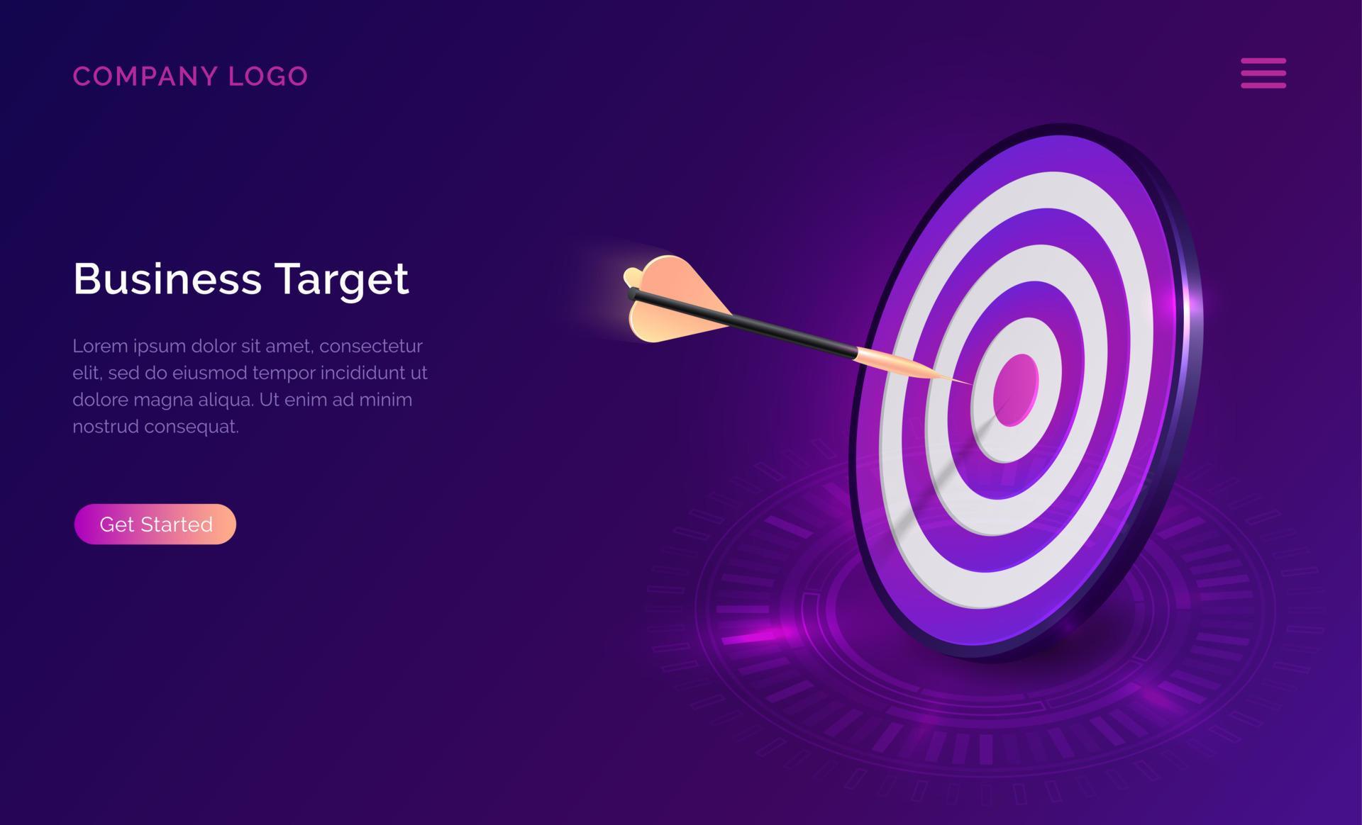 Business target isometric, dart board with arrow Stock Free