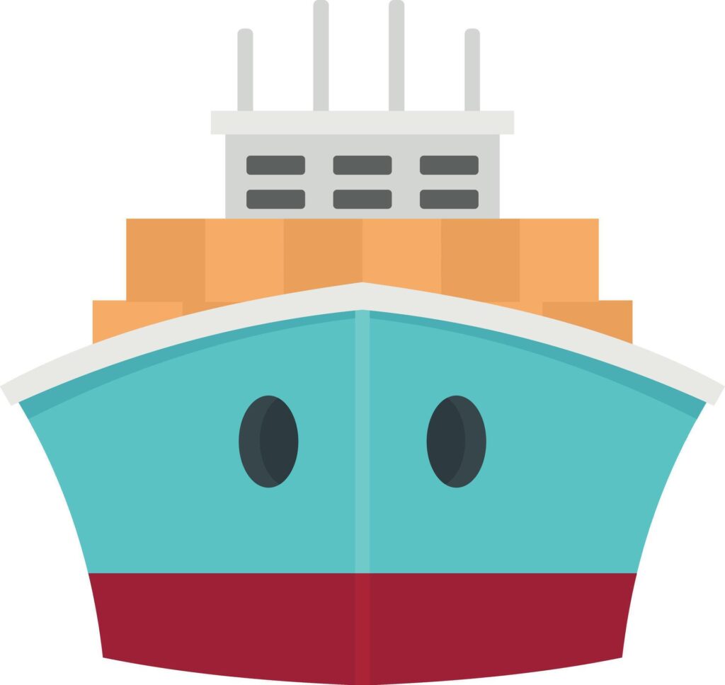 Ship icon silhouette illustration 14 cargo ship Stock Free