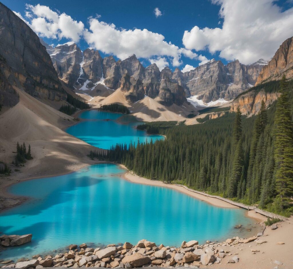 Beautiful Moraine lake in Banff National Park, Alberta, Canada Free Photo