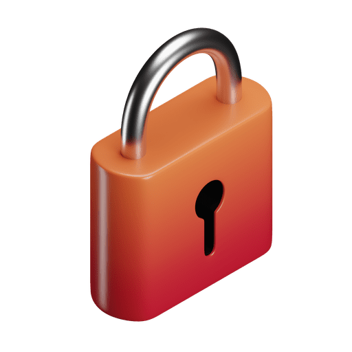 Lock, secure, bolt 3D illustration