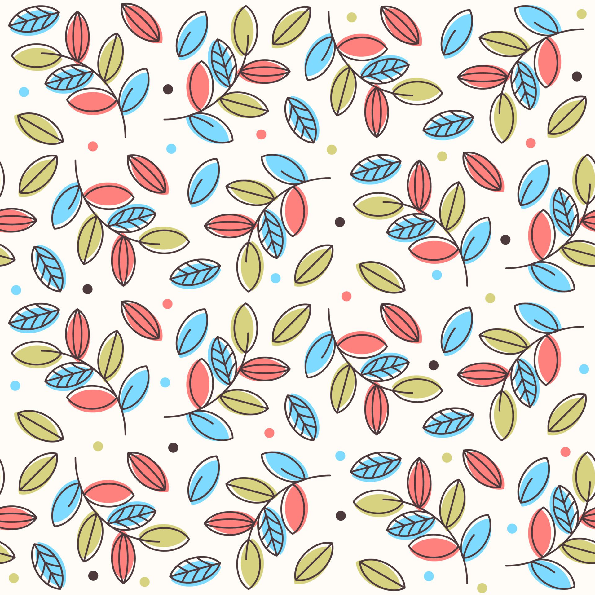 Abstract Floral Seamless Pattern With Hand Drawn Free Vector