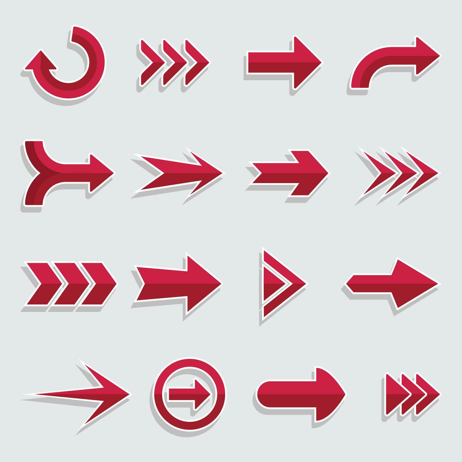 Colorful circular arrow, cursor ribbons set vector Stock Free