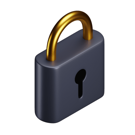 Lock, iso, premium 3D illustration