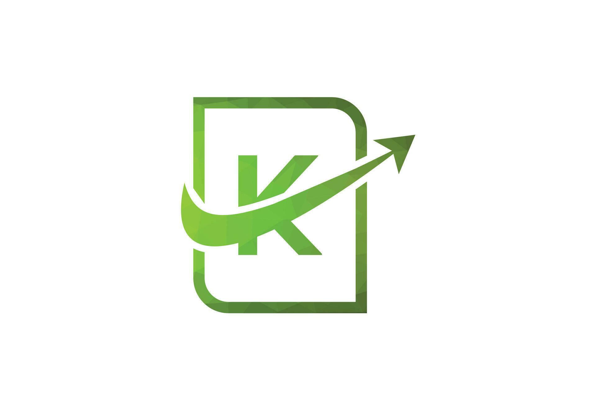 Business letter K with arrow chart logo vector icon illustration Stock Free