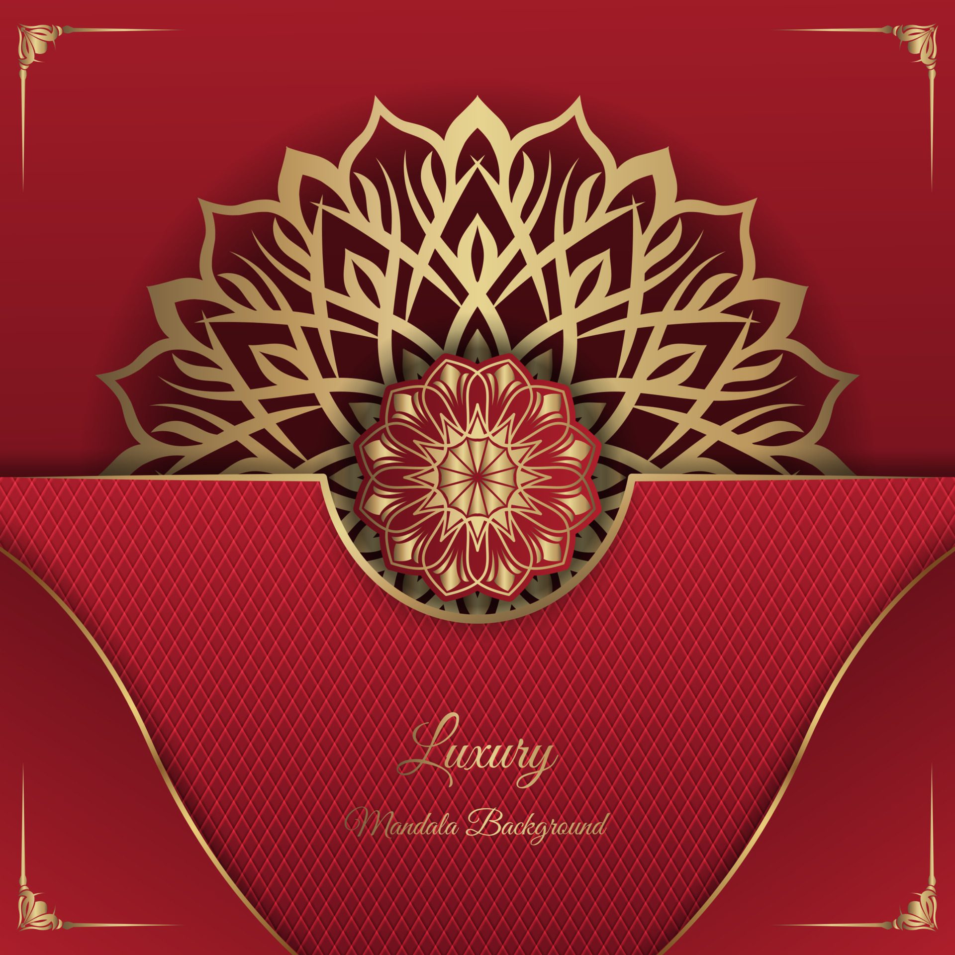 golden mandala vintage ornament background luxury Free Vector