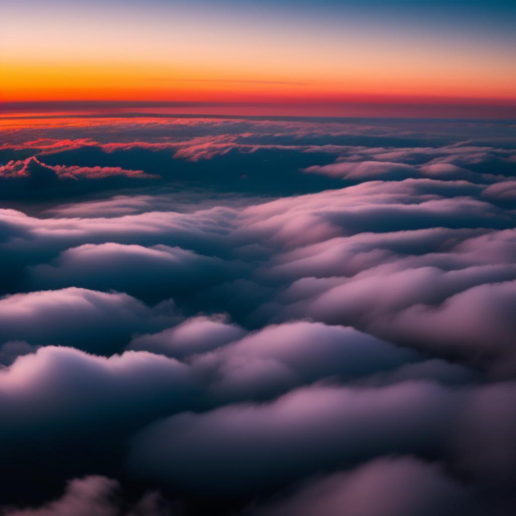 Dusk over the clouds, by @ai_generated