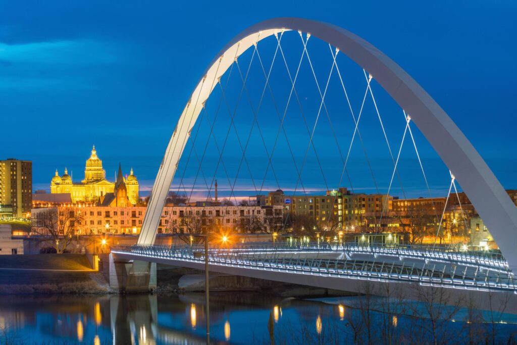 Des Moines Iowa skyline in USA Stock Free