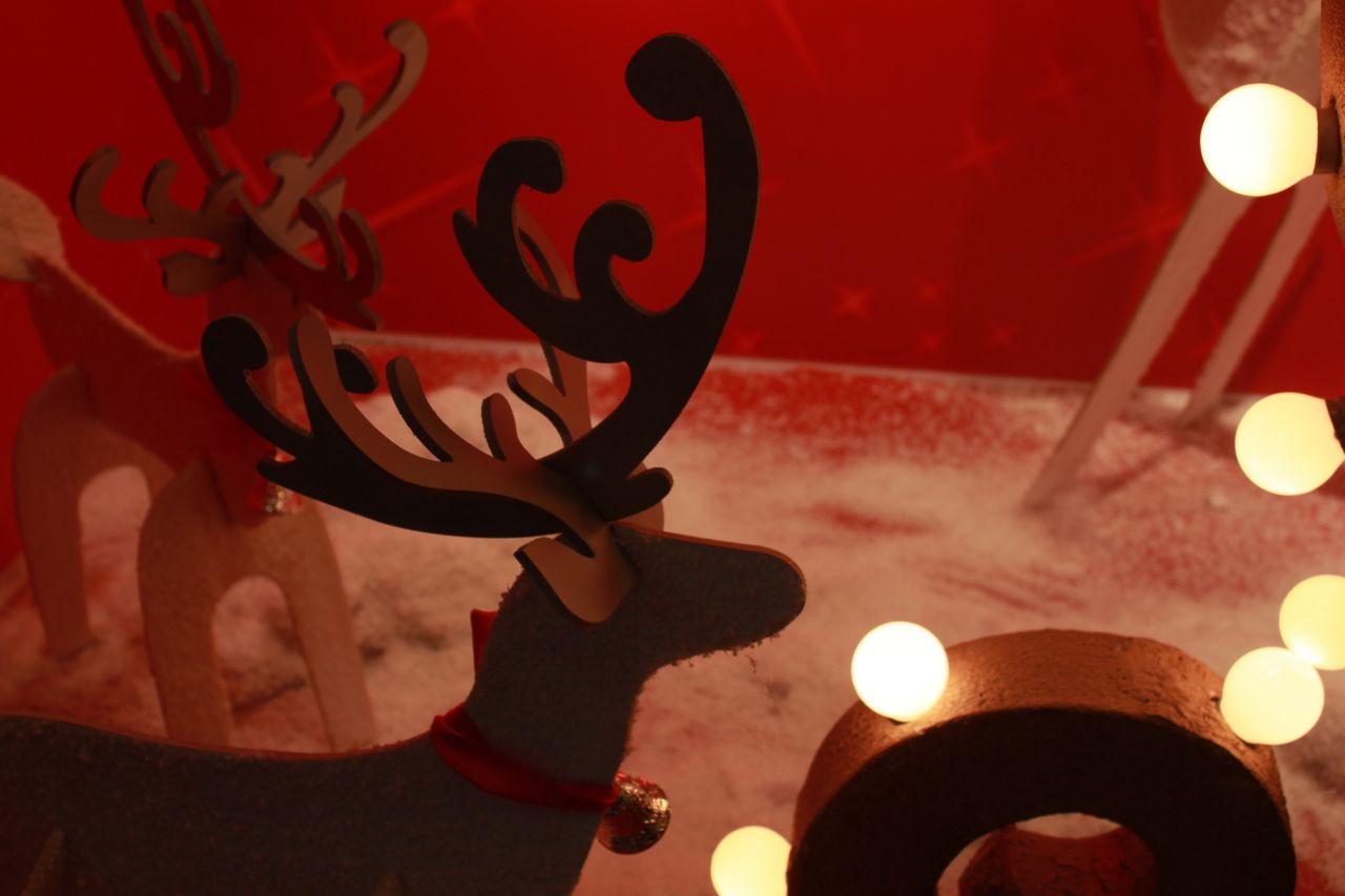 Reindeer Xmas Decorations Lights Stock Free