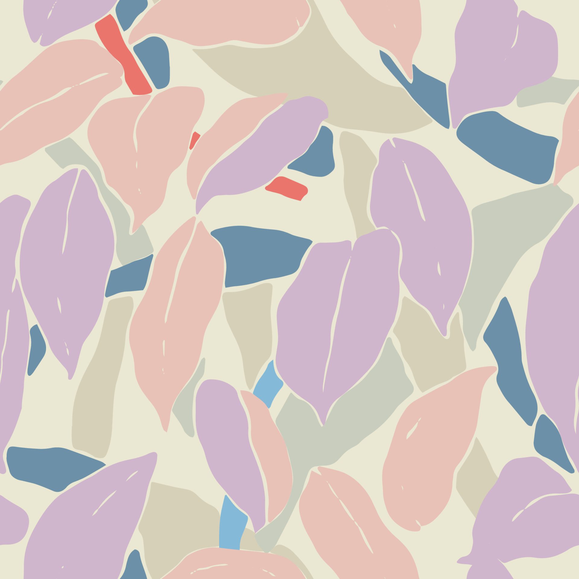 Vector leaf with shapes layers illustration seamless repeat pattern Free Vector