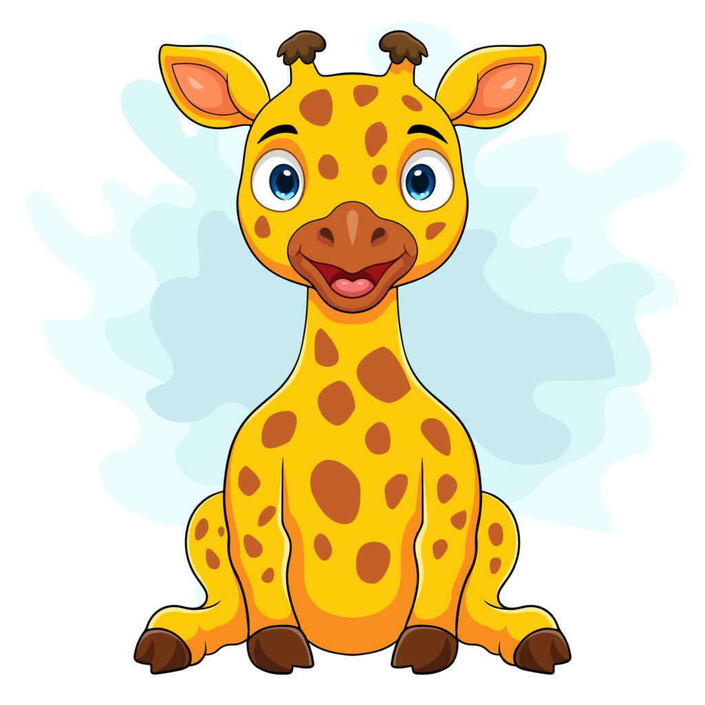 Cartoon giraffe on white background Free Vector