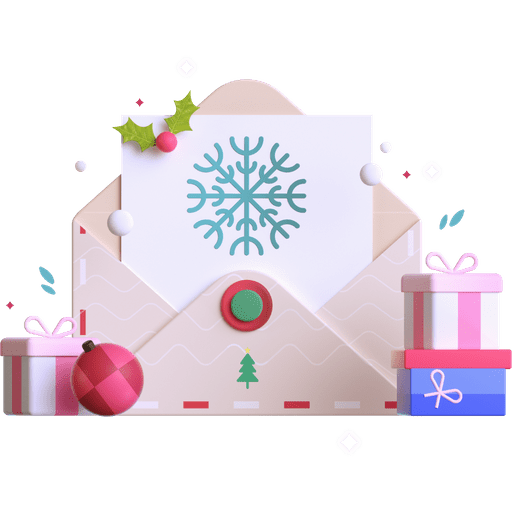 Letter, postcard, gift card 3D illustration