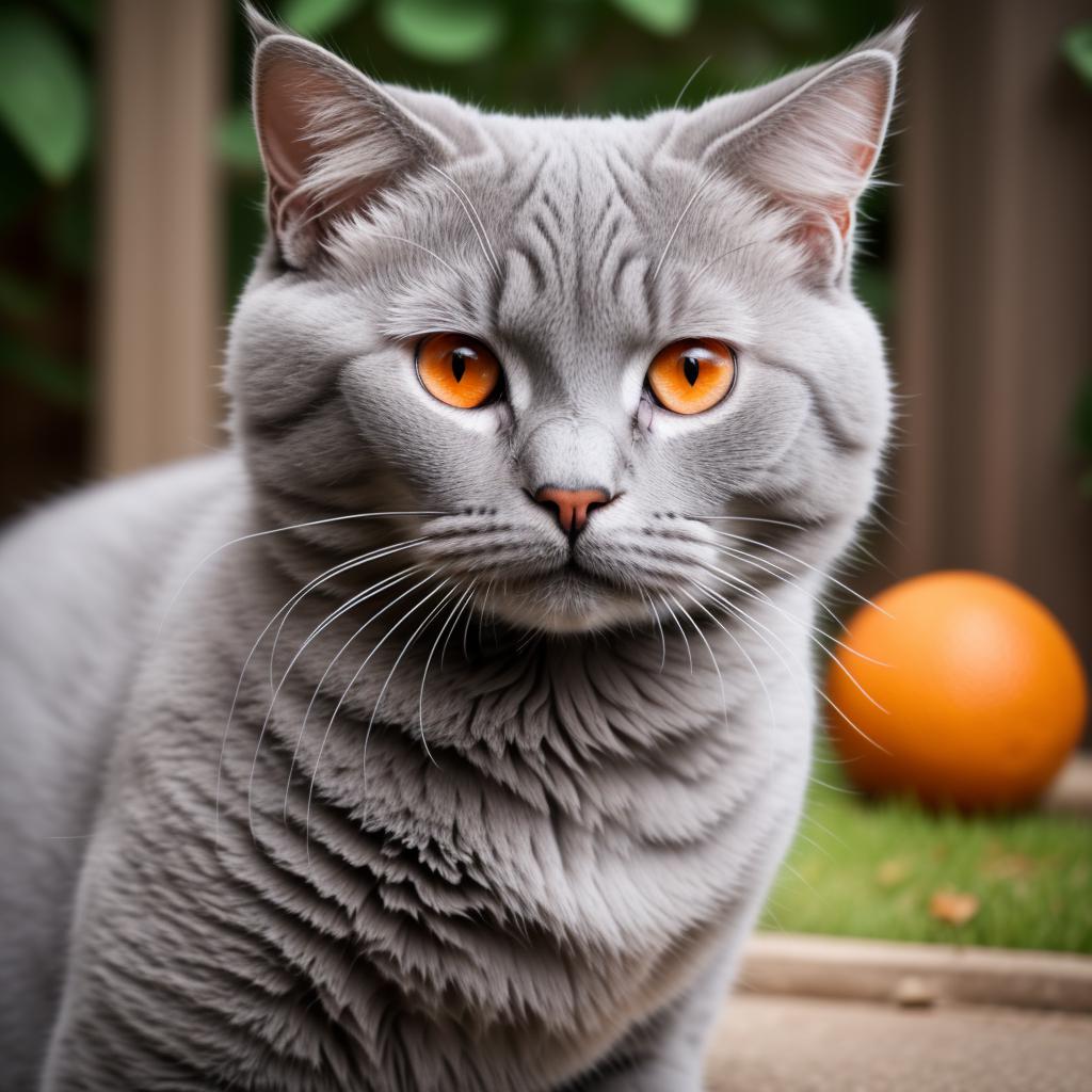 Graue Katze mit orangenen by @ai_generated