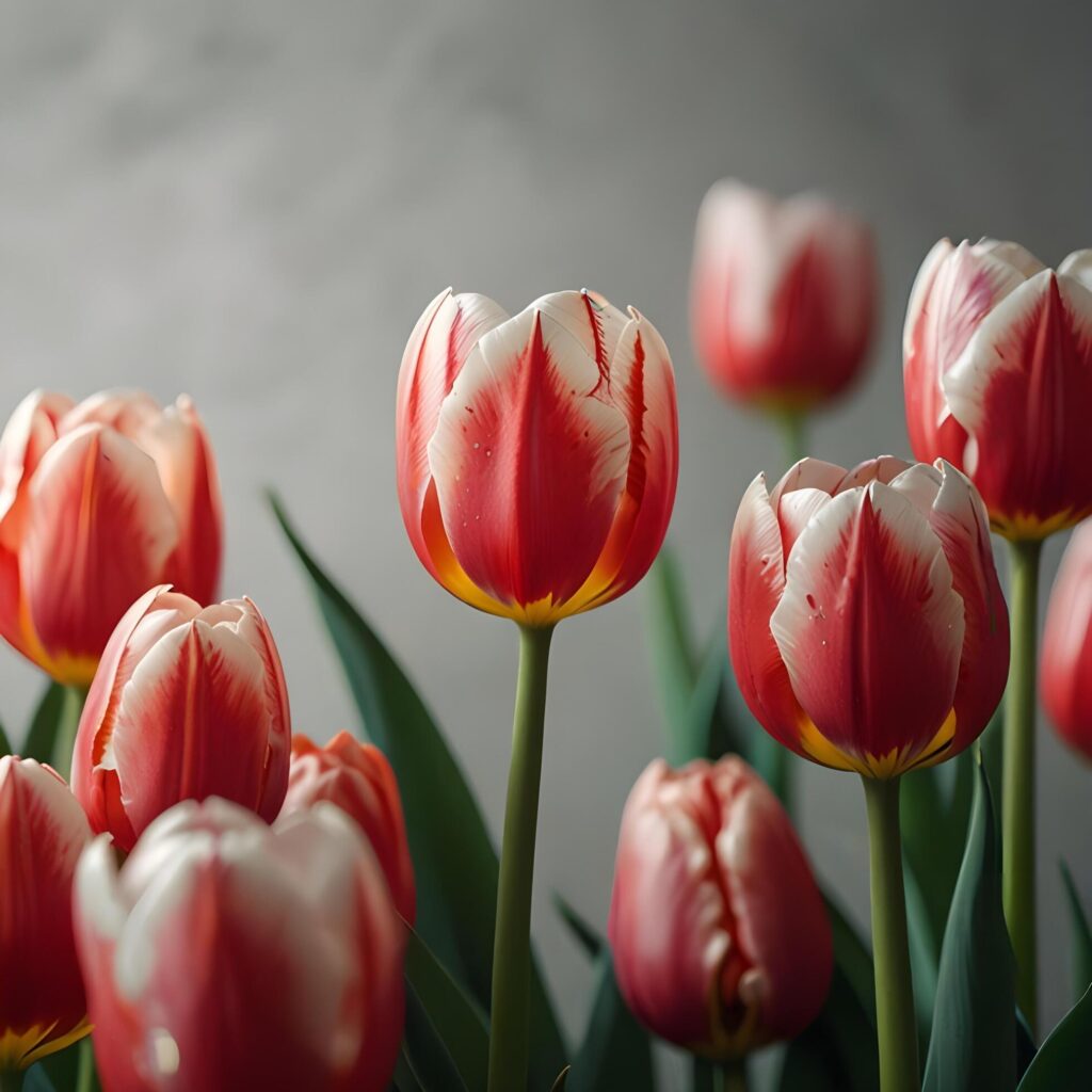 Beautiful tulip flower on a dark background tulips flower Stock Free