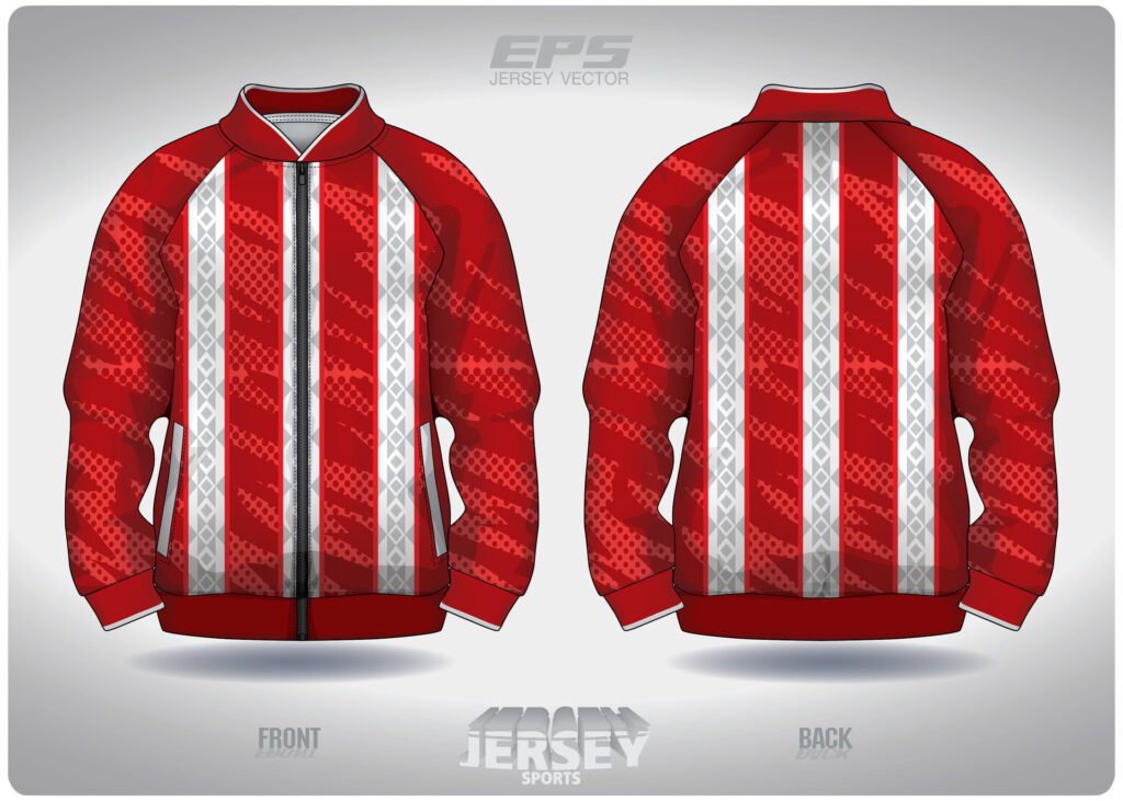 EPS jersey sports shirt .Red white dot camouflage pattern design, illustration, textile background for sports long sleeve sweater Free Vector