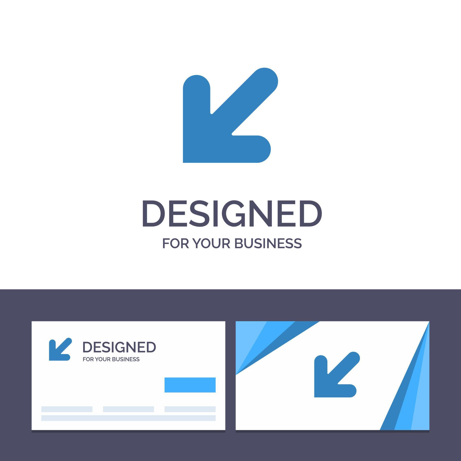 Creative Business Card and Logo template Arrow Down Left Vector Illustration Stock Free