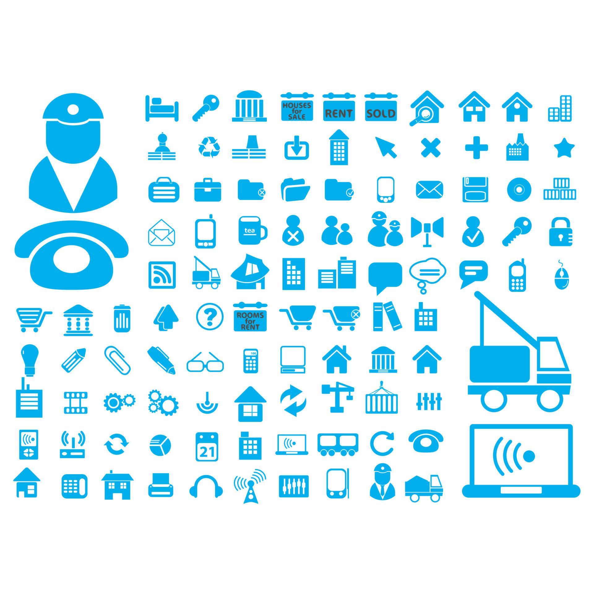 Collection of icon designs on the theme of technology, finance, holiday, arrows, communication, symbols. Stock Free and Free SVG