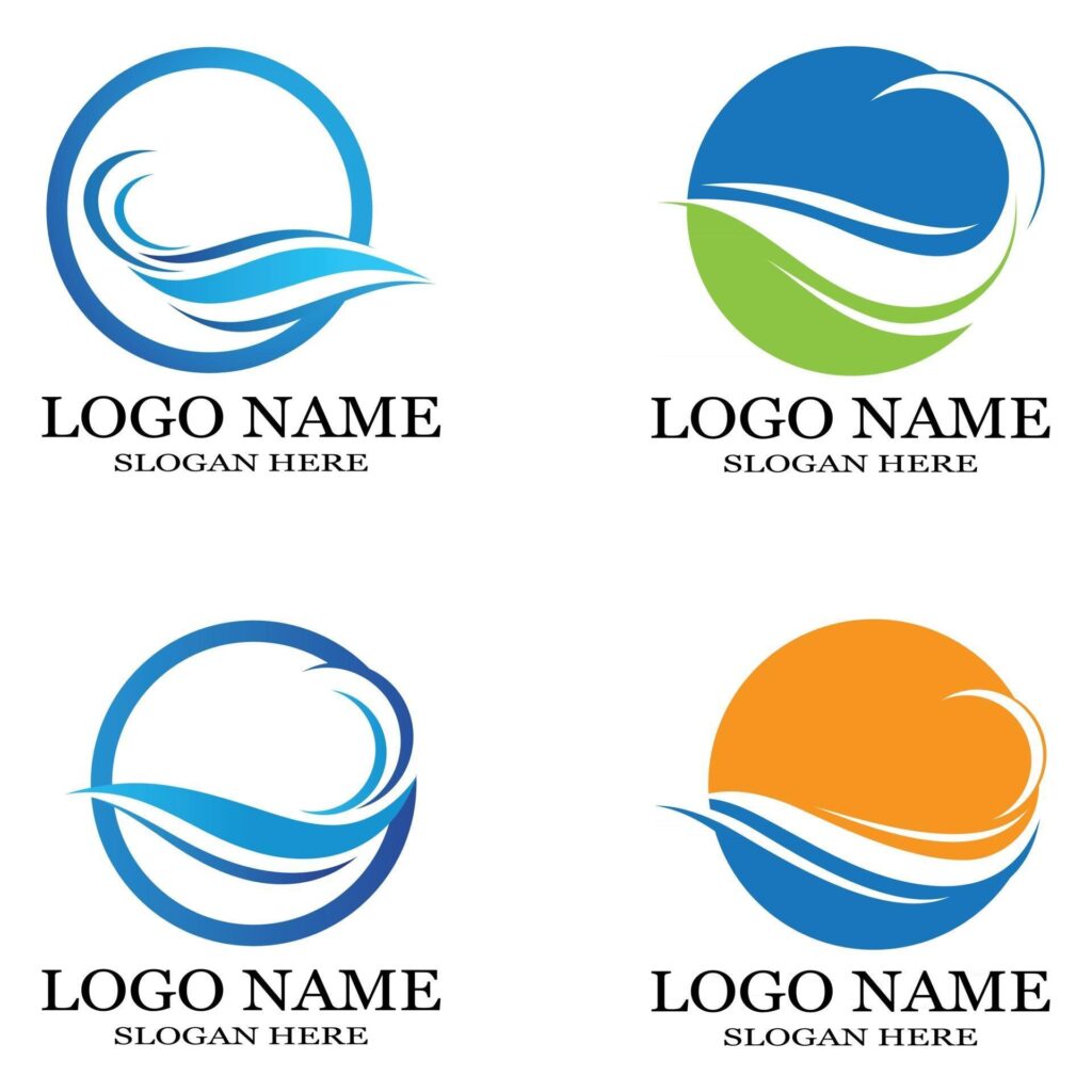 Water wave icon vector illustration design logo Stock Free